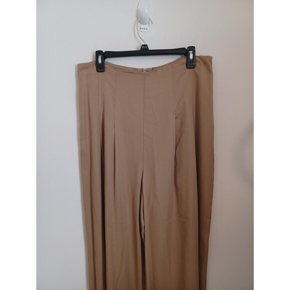 Antonio Melani Pants Womens 12 Tan Wide Leg Dress Trousers Casual Relaxed - Picture 2 of 8